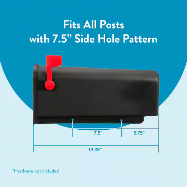 Architectural Mailboxes Parsons Black, Medium, Plastic, Post Mount Mailbox