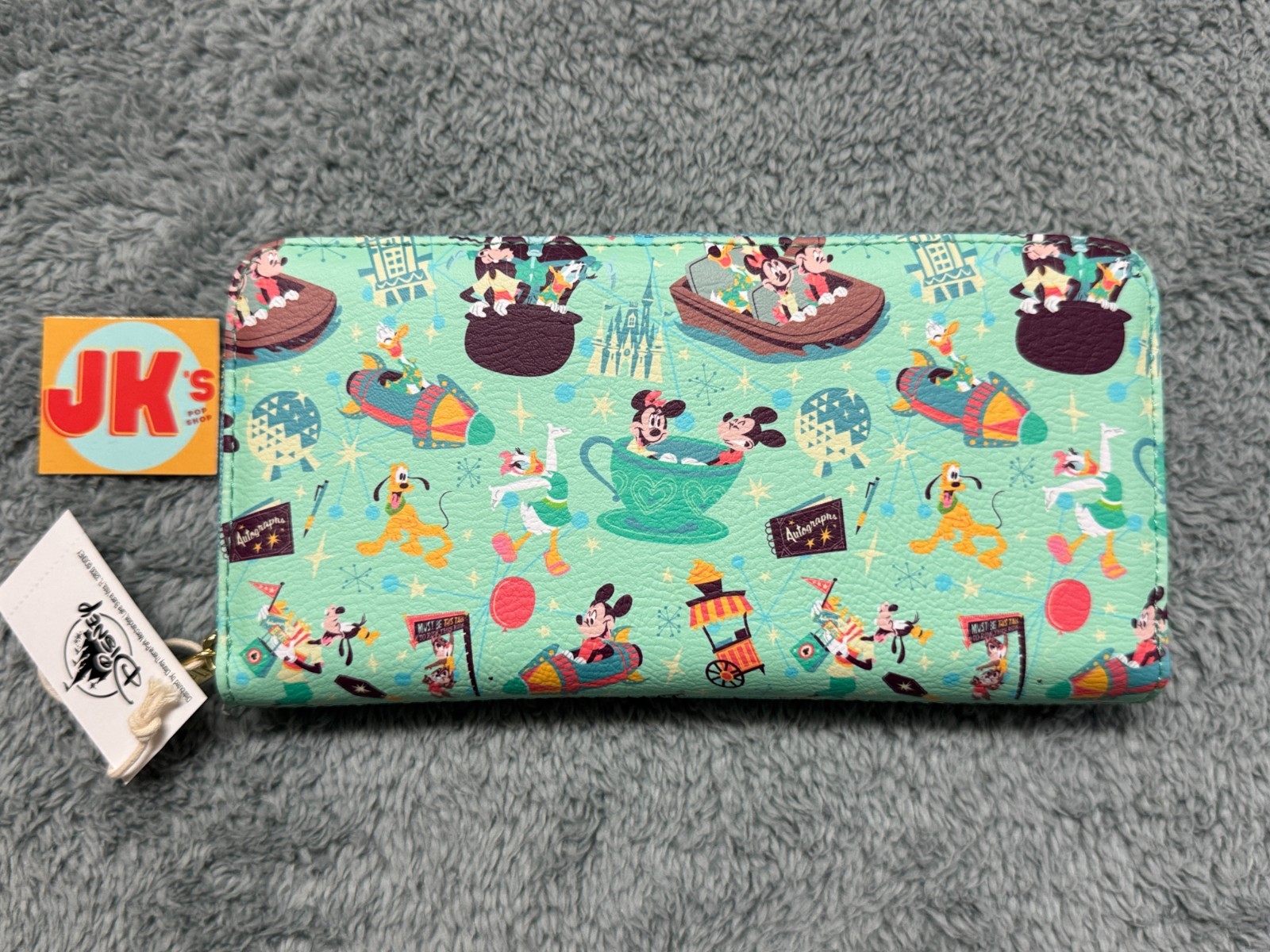 NEW Disney Loungefly Wallet Play In The Park Mickey And Friends Attractions