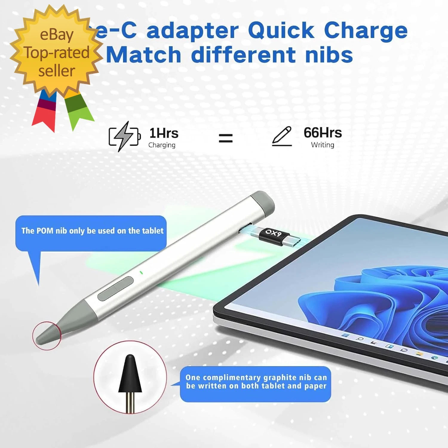 Slim Pen 2 for Microsoft Surface with 4096 Pressure, Eraser & Right-click