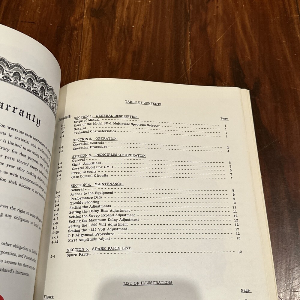 Polarad Model SD-1 Multipulse Spectrum Selector Operating Instructions