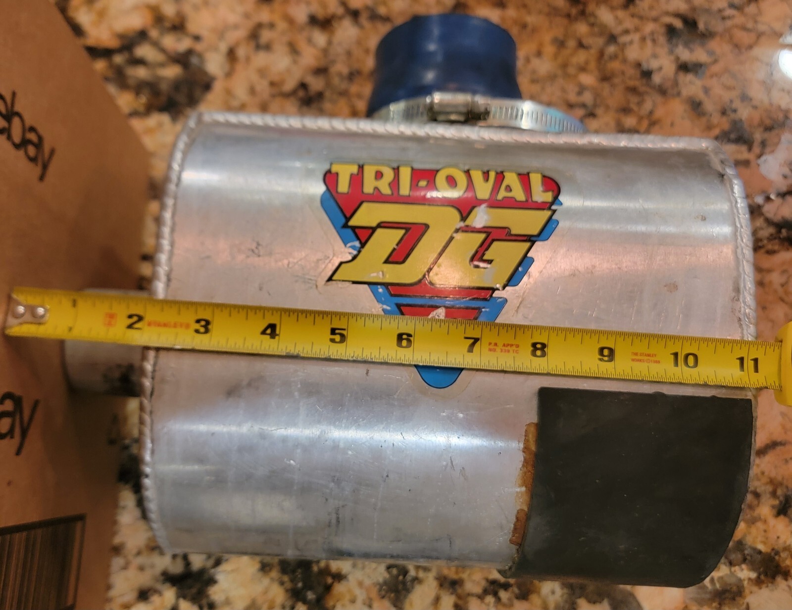 DG Tri-Oval Yamaha Kawasaki Jet Ski Silver Metal Aluminum Exhaust Water Box