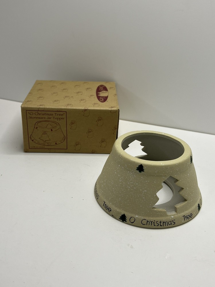 O Christmas Tree Stoneware Jar Topper Ewes View