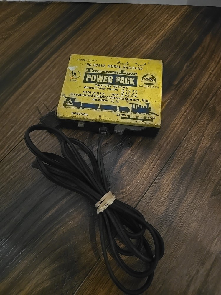 AHM Model 70203 Thunder Line Power Pack Transformer HO Scale Model Train Tested