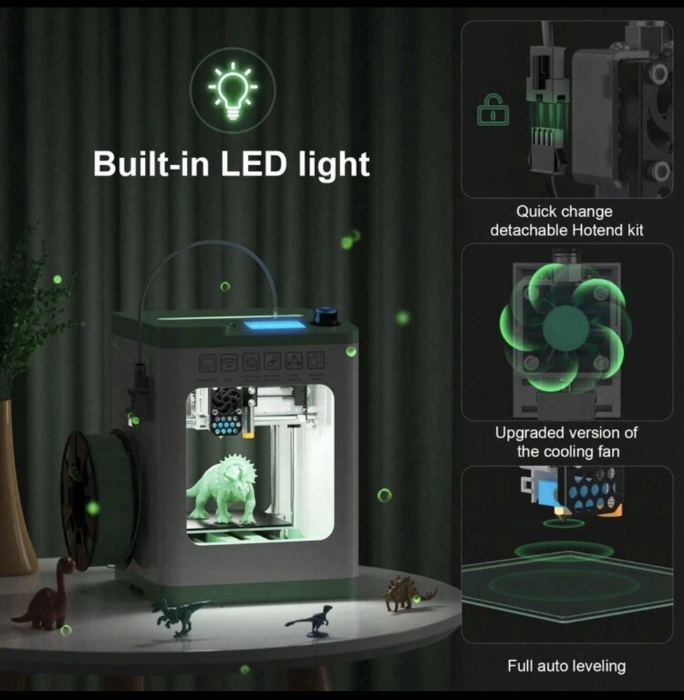 Tina2S Mini 3D Printer, 3D Printer With Wi-Fi Cloud Printing