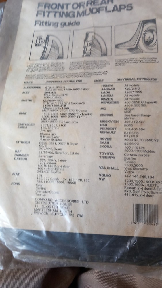 1 Pair Universal Classic Car Front/rear  Mudfaps