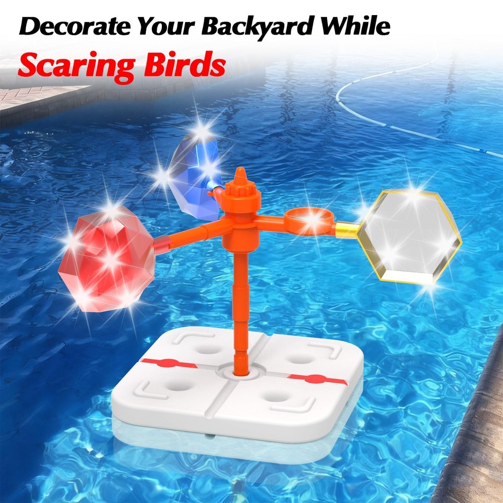 Pool Bird Deterrent Device, Floating Reflective Bird Deterrent Windmill, Keep...