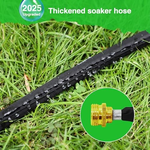 2026 Thickened Flat Soaker Hose 100Ft with Copper Joint, 100ft（2pack*50ft）