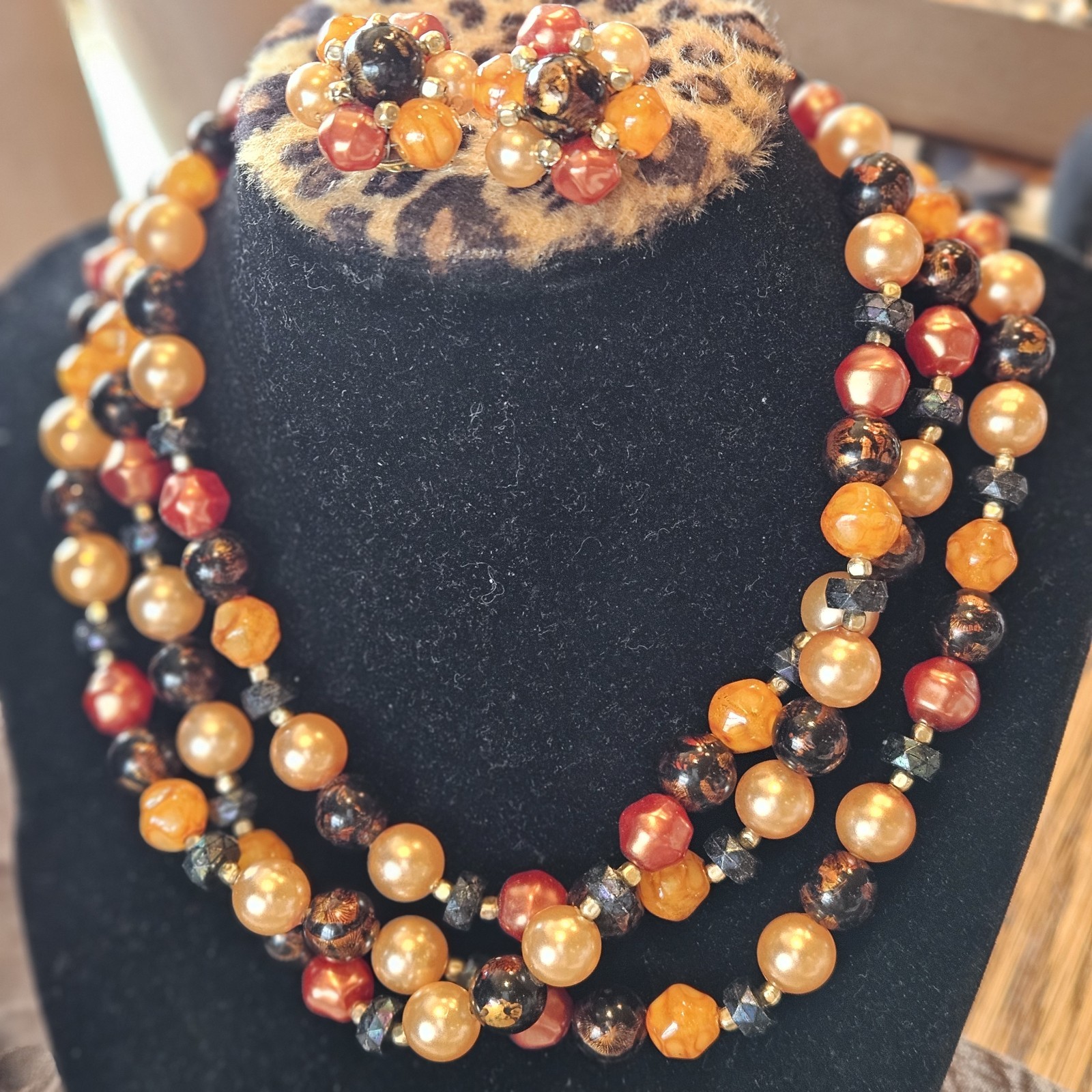 Lot Of 12 Vintage Jewelry Marked Hong Kong. 5 Necklaces 6 Pair Of Earrings And