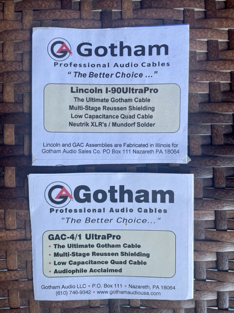 Gotham GAC-4/1 UltraPro Interconnect Cable Assembly 1 meter PAIR