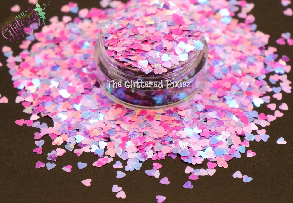 MIXED BERRIES SPECKLED HEART shape Glitter- Pixie Shapes-