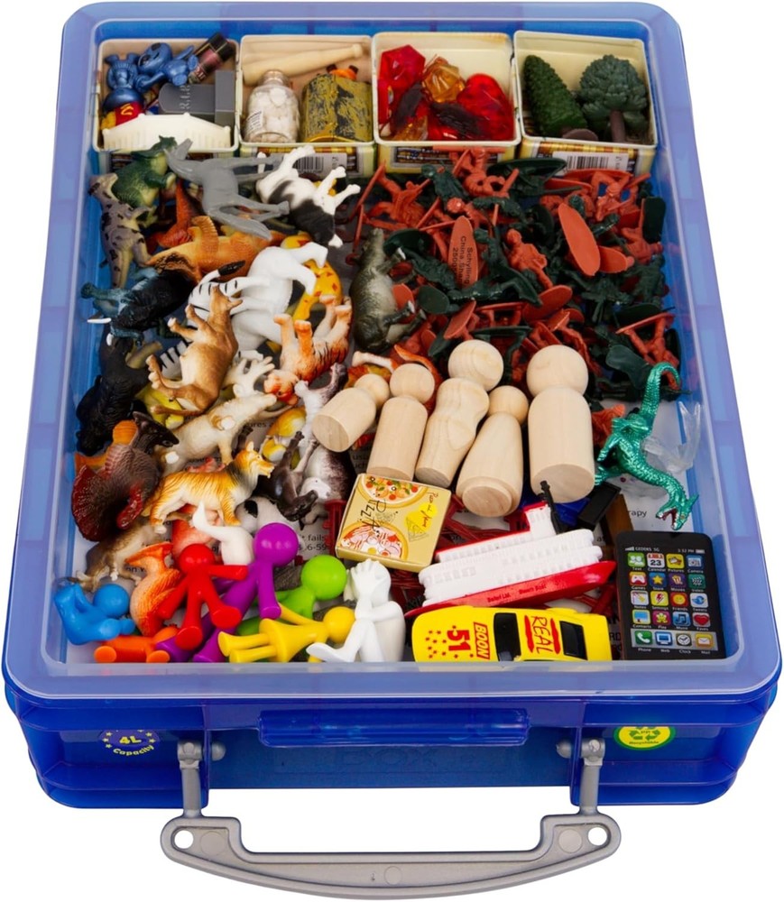 Play Therapy Supply Basic Portable Sand Tray Miniature Starter Kit