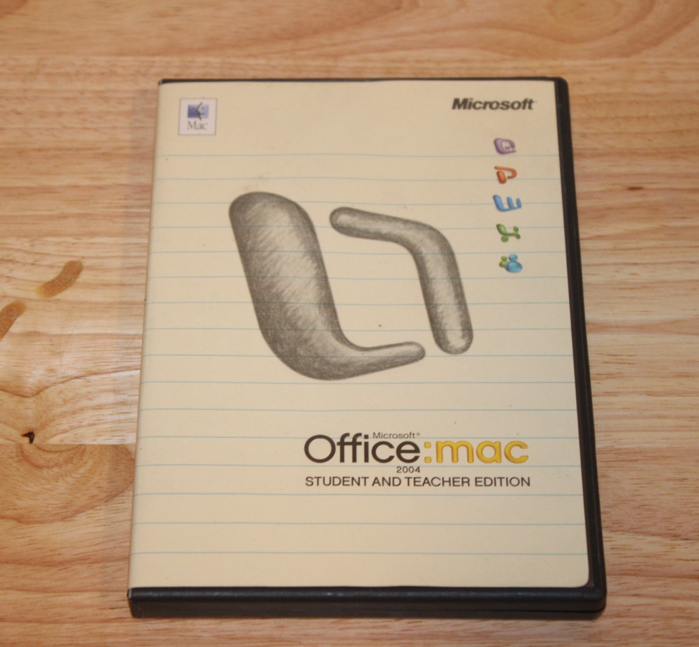 MICROSOFT Office Mac 2004 Student and Teacher Edition Software w/ 3 INSTALL KEYS