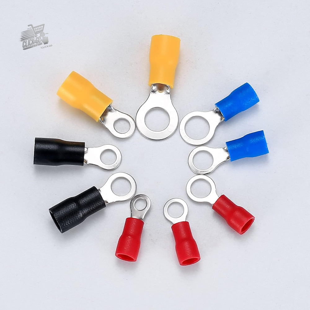 320 Pcs Ring Crimp Terminals, Electric Wire Rope Copper Stagn