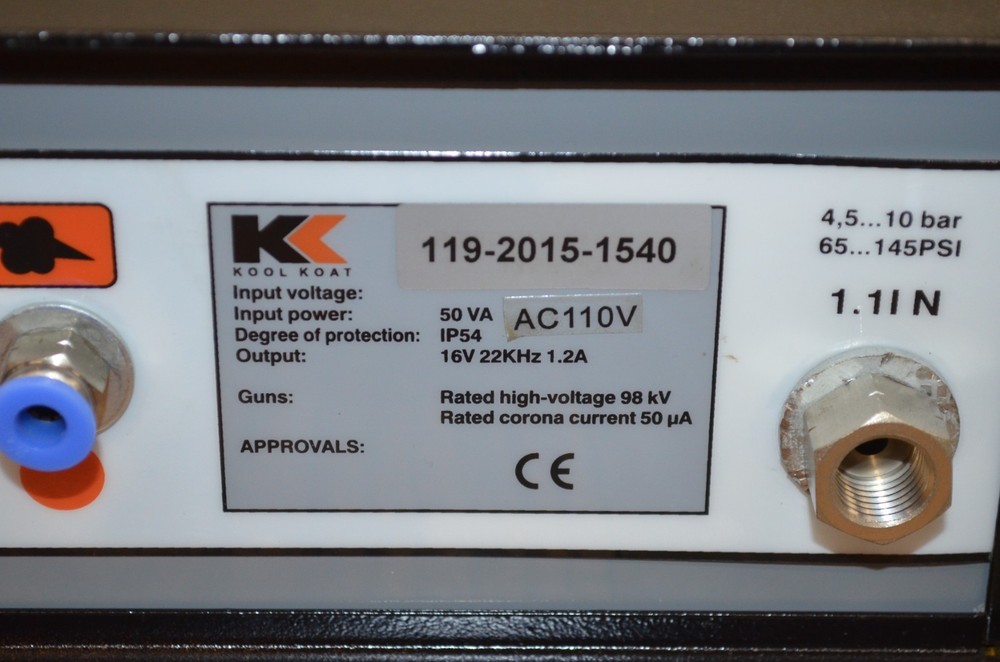 Kool Koat PGC-1 Electrostatic Powder Coating Machine Gun & Kit