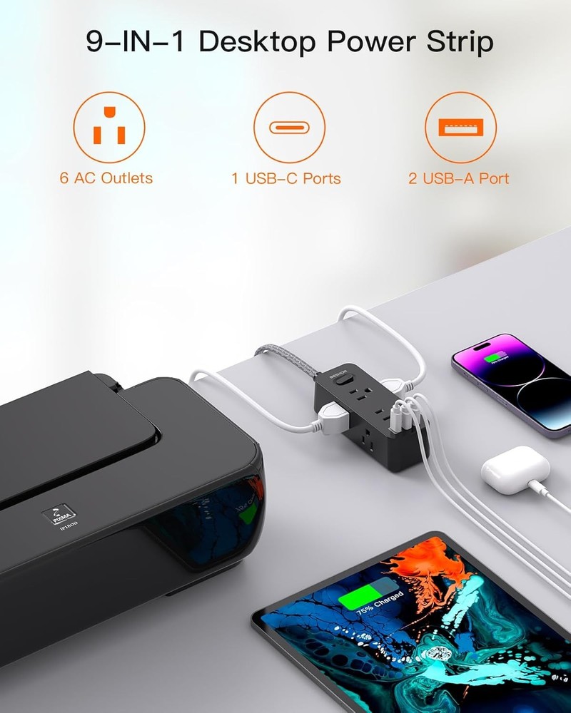 Power Strip Surge Protector 6 Outlets