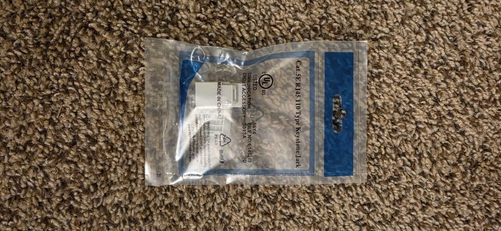 Cat 5E 110 Keystone Jack Grey RJ45 Cat5e Cat5e