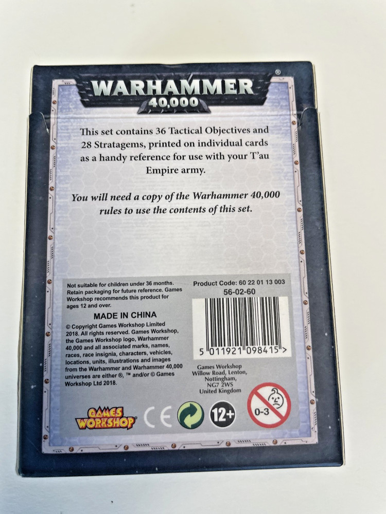 Warhammer 40K Data Cards T'AU EMPIRE Datacard Pack Box Set - COMPLETE