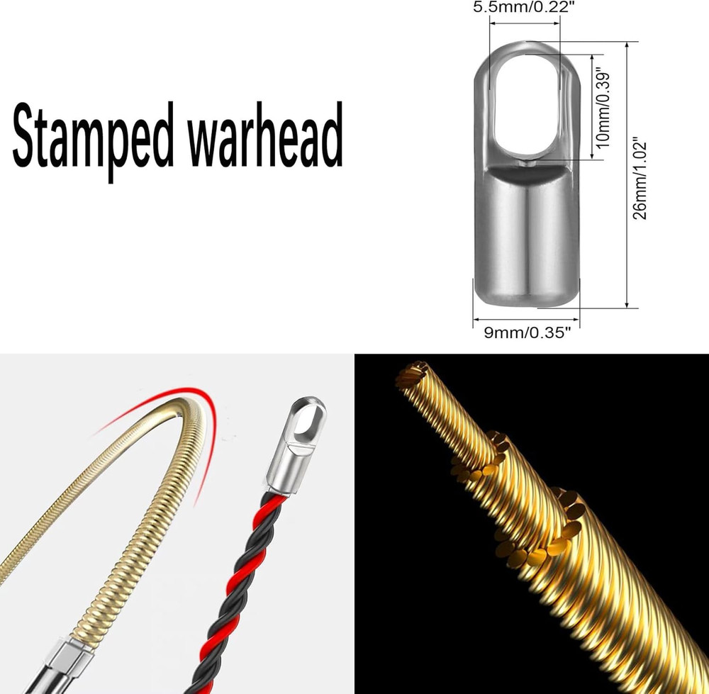 16.4Ft/5M Fish Tape Wire Puller - 6Mm PET Electrical Cable Snake Tool Kit for th