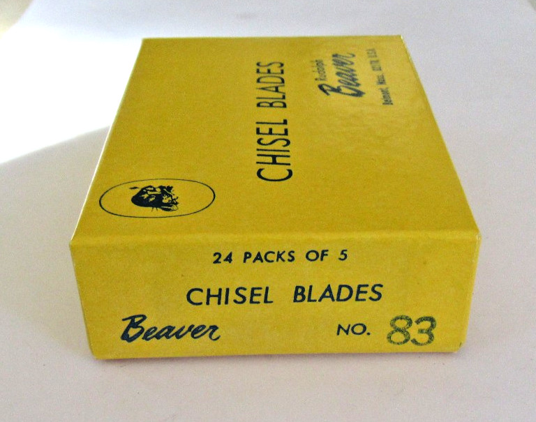 Vtg Box Beaver #83 Chisel Blades NOS