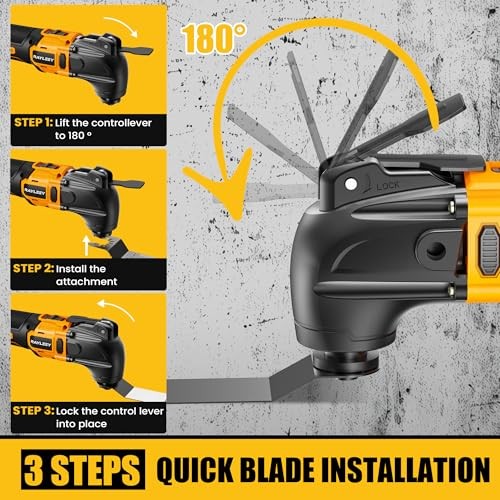 Cordless Oscillating Multi-Tool Kit with 2 Batteries, Brushless Motor, 6