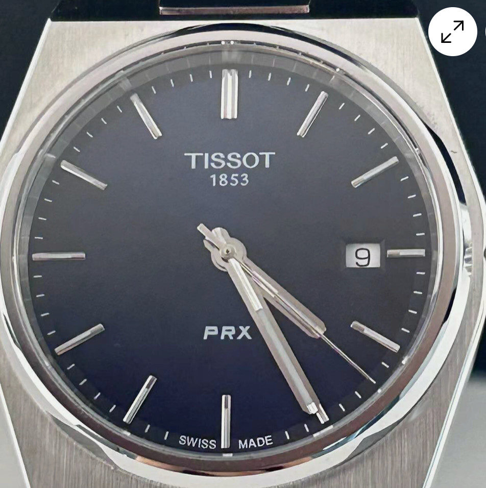 Tissot PRX T137.410.11.041.00 Swiss Quartz Date Watch Blue Dial Box & Papers