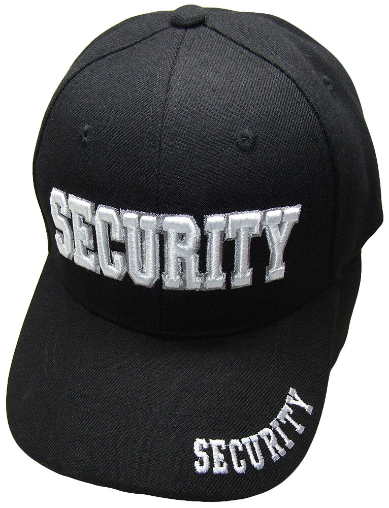 (2 PACK) Security Hat Officer Guard Baseball Cap Adjustable Black Hat Headwear