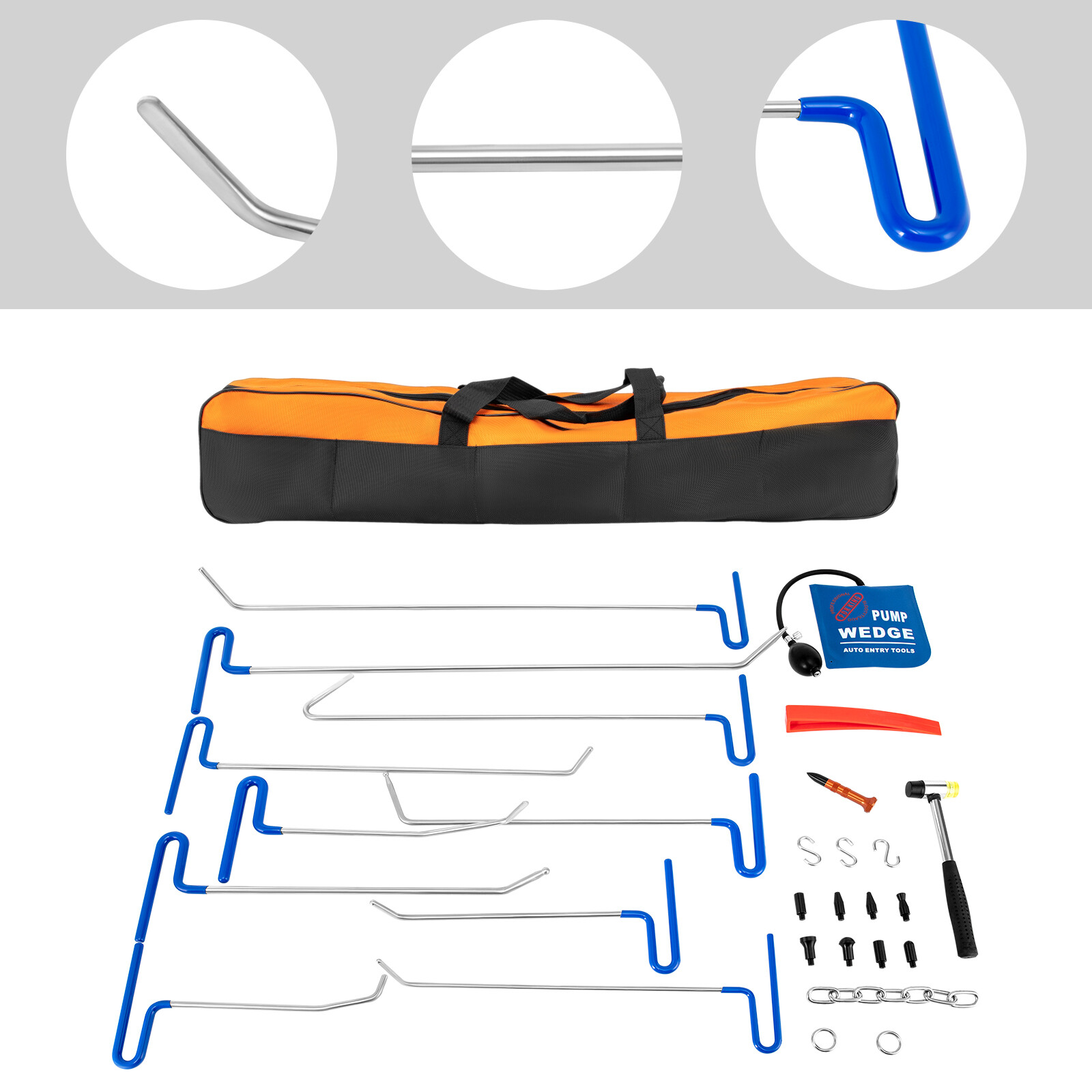 30 Pcs Car Dent Puller Paintless Repair Kits Hail Damage Removal Tools Steel New