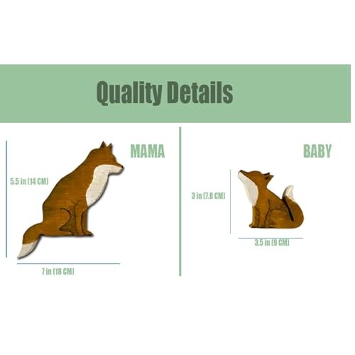 Mama and Baby Fox Door Topper Adorable Fox Shape Statue Grey/Blue/Yellow/White