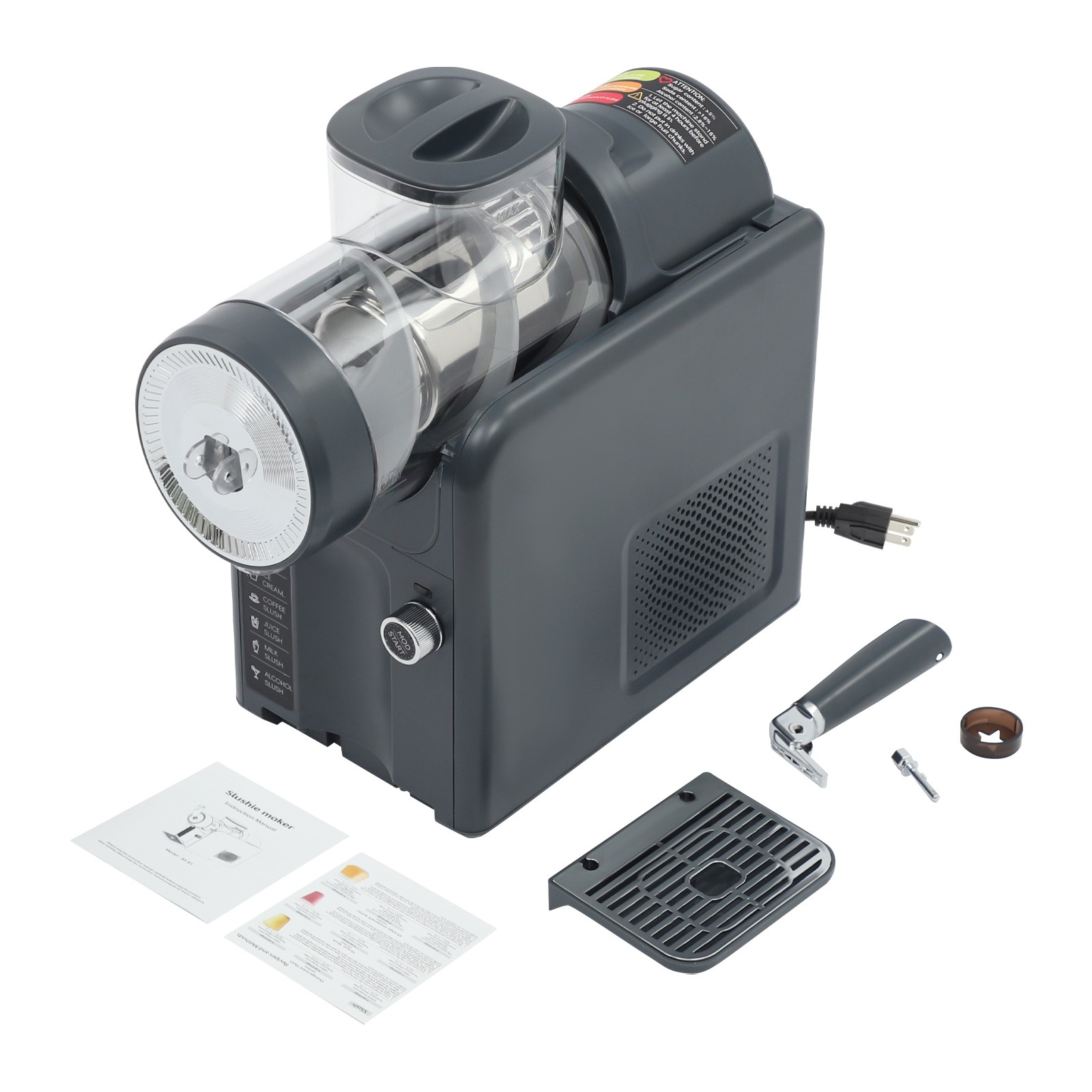 Electric Shaved Ice Machine 1.8L/0.48 Gallon Frozen Drink Machine Tabletop 185W