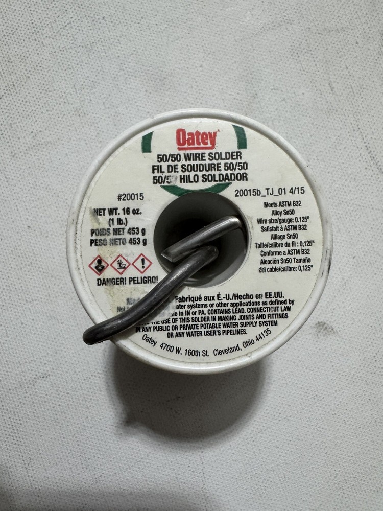 Oatey 20015 50/50 Solid Wire Solder