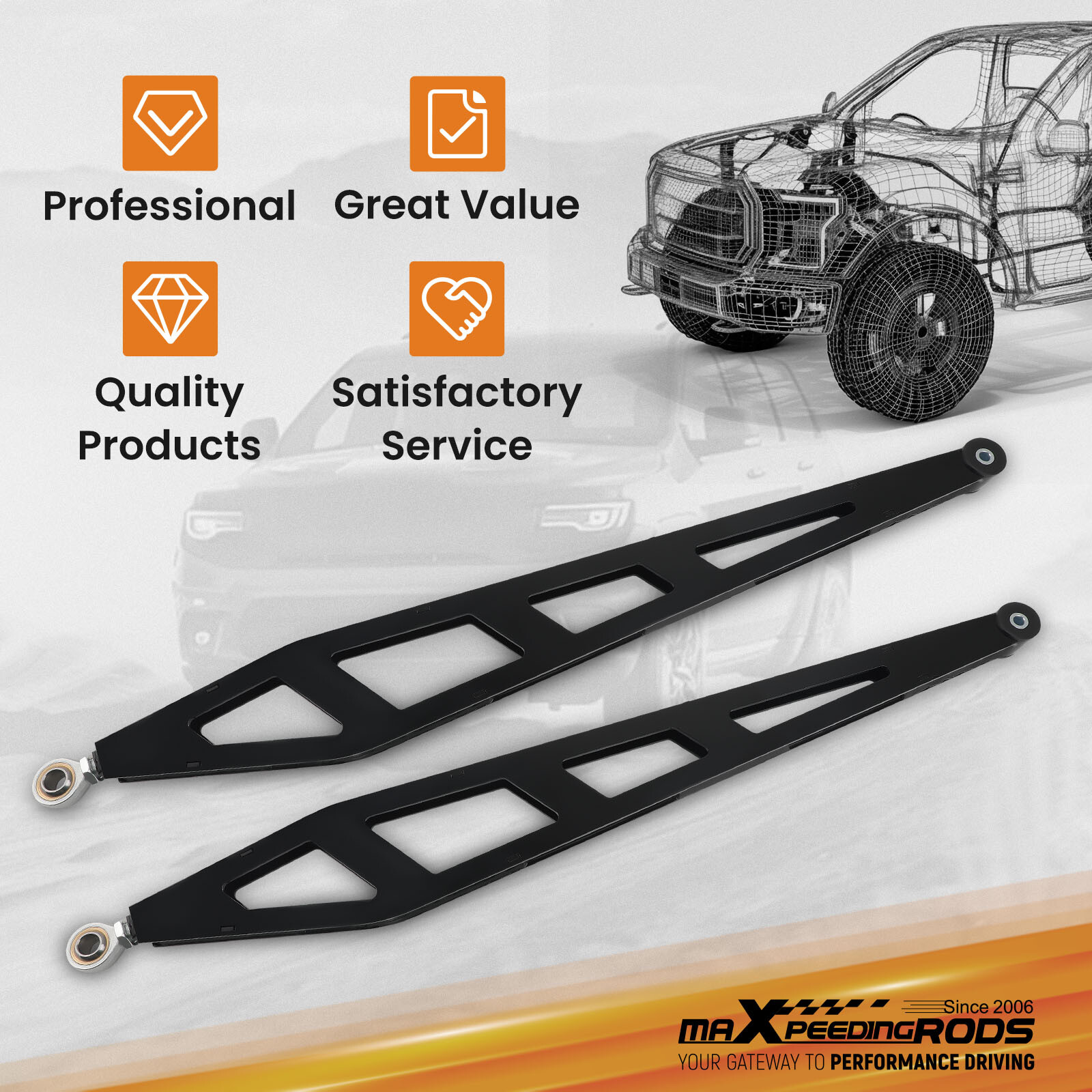 0-7.5" Lift Rear Traction Bar For 2007 2008-2018 Chevy Silverado Sierra 1500 4WD