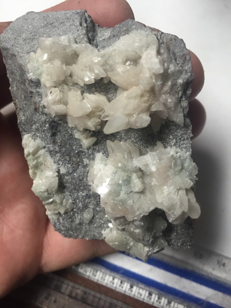 Fluorescent Calcite Crystal Clusters On Matrix From Moncure NC