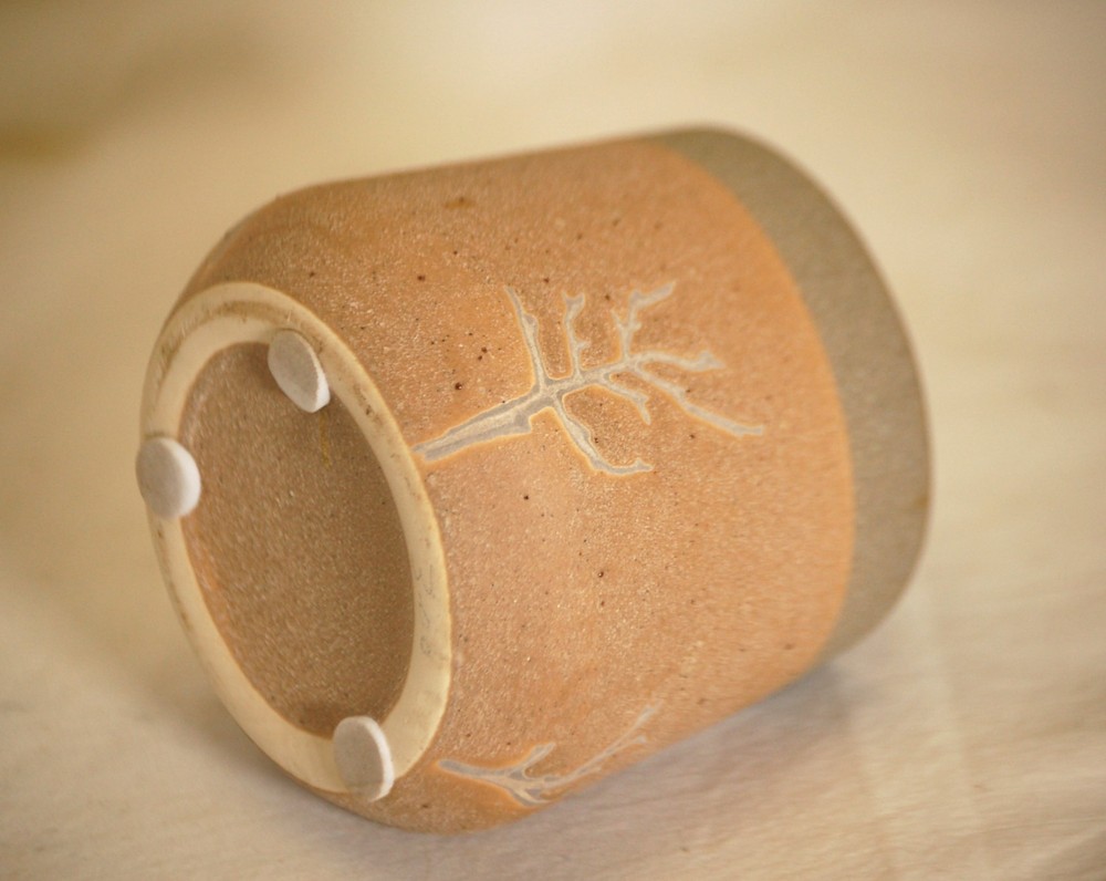 Stoneware Succulent Planter Abstract Designs Windowsill