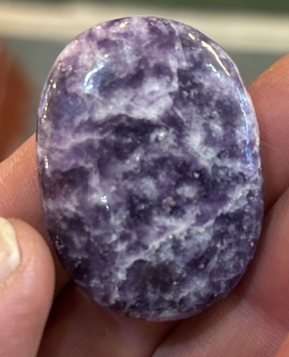 Lepidolite worry stone