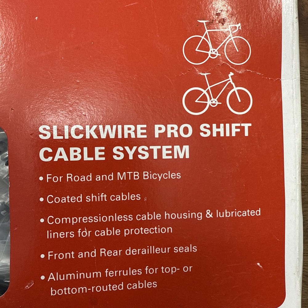 SRAM Slickwire Pro Shift Cable/Housing Set 4mm Front+Rear Black Road/MTB