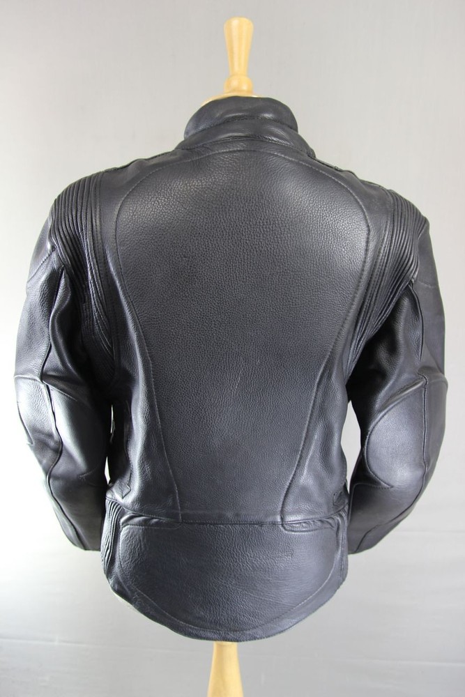 ACE CLASSIC BLACK LEATHER BIKER JACKET 38-40 INCH CHEST/MEDIUM