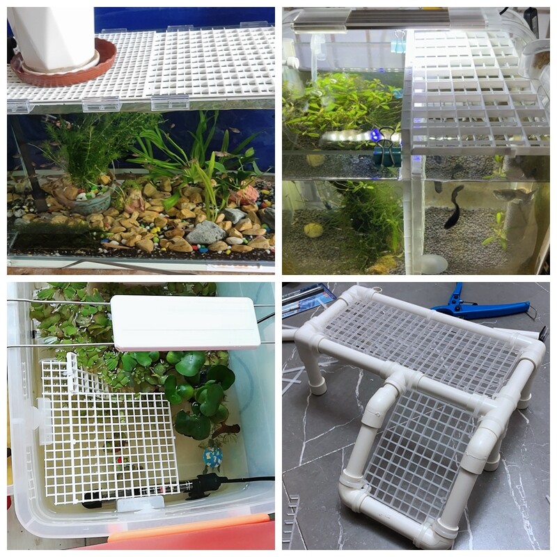 4pcs Aquarium Divider Tray Egg Crate Grid Fish Tank Divider Bottom Isolation