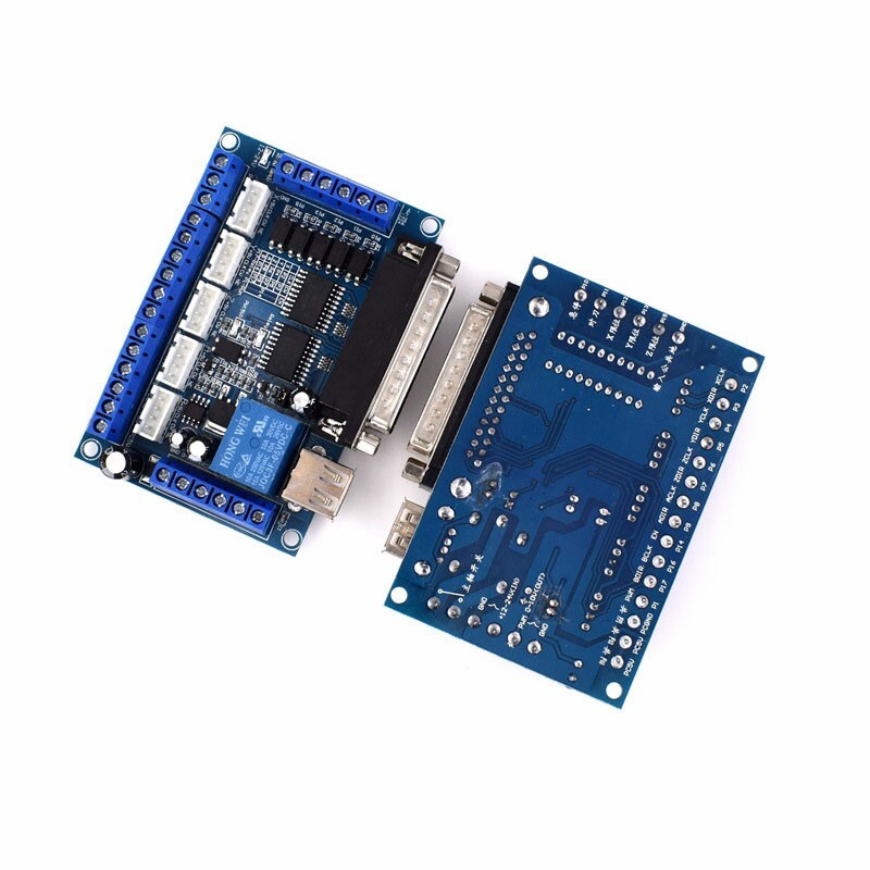 5 Axis CNC Interface Adapter Breakout Board For Stepper Motor Driver Mach3 W/USB