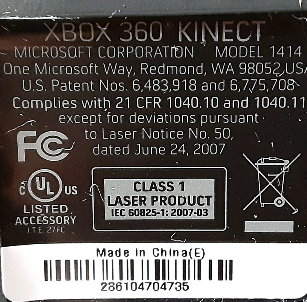 Genuine OEM Microsoft XBOX 360 Model 1414 Kinect Motion Sensor Bar Black