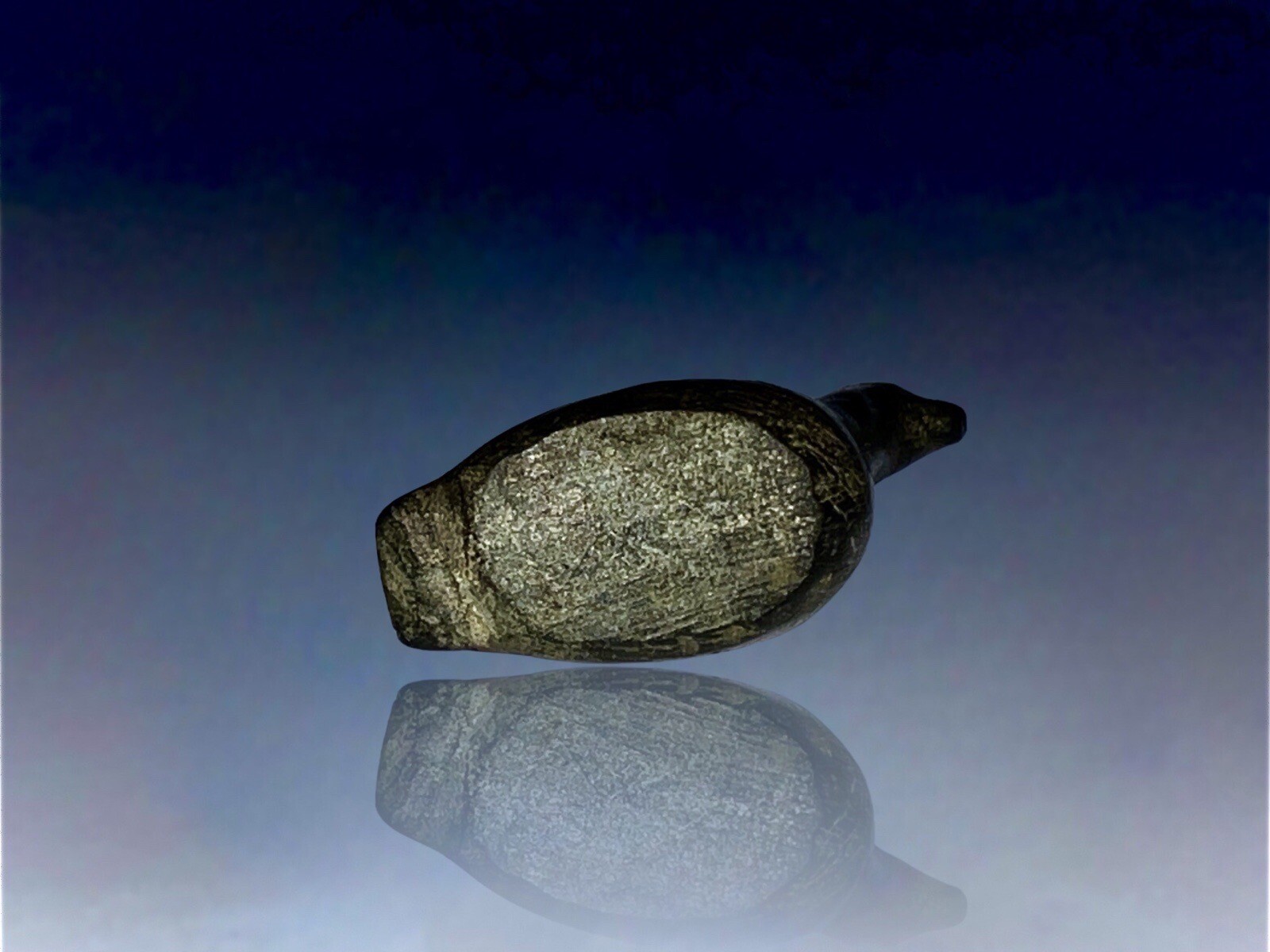 19th Century Inupiat Inuit Carved Stone Hunting Loon Effigy / Fetish