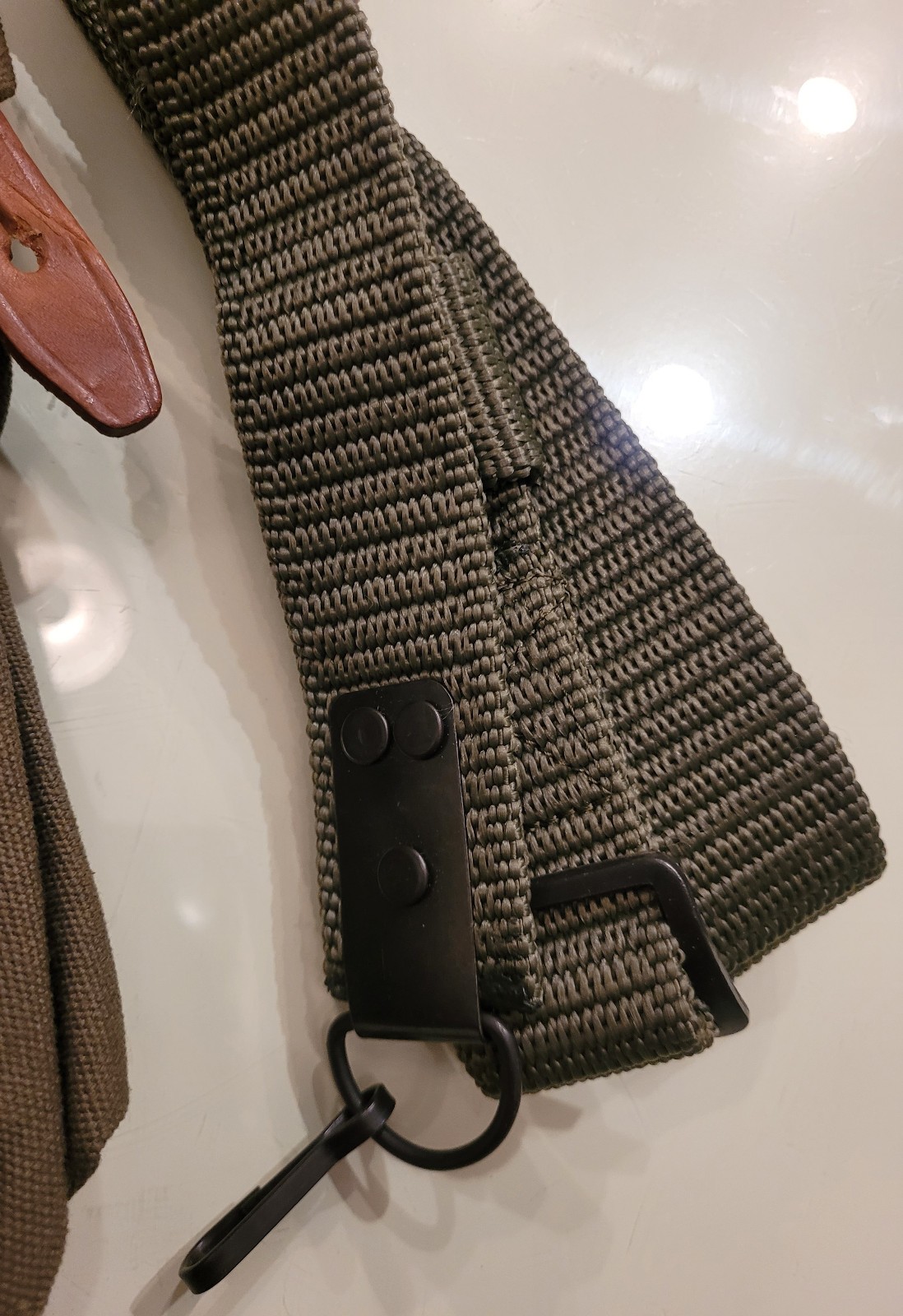 Romanian AK Sling with 3 Cell Ak Magazine Pouch OD Green Canvas & Leather