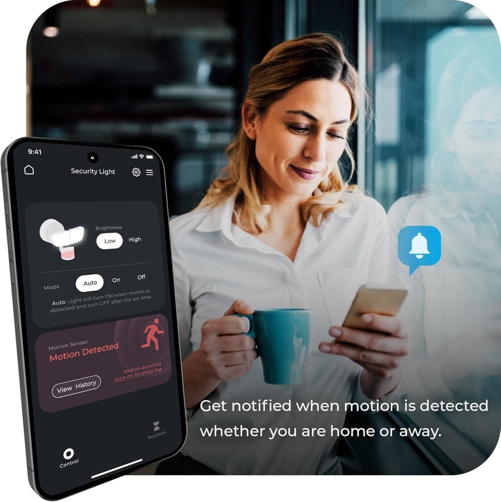 Globe Smart Motion Security Light – WiFi, 2200lm, Alexa/Siri/Google