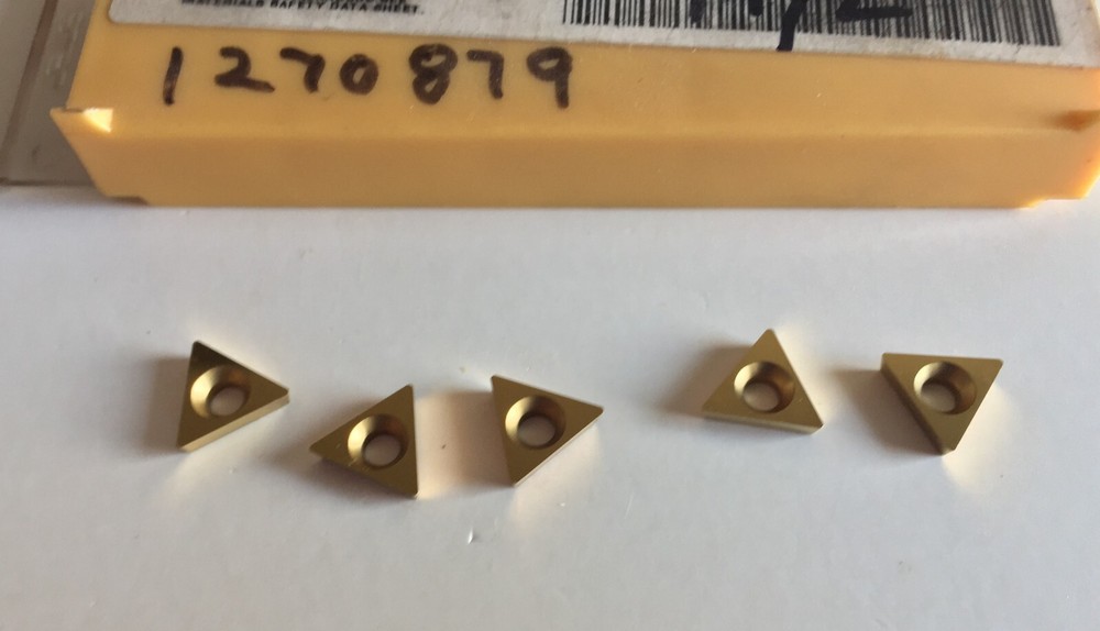 CIRCLE CARBIDE BORING BAR INSERTS TPCB-221-CG5 COATED....AS SHOWN (5) INSERTS.