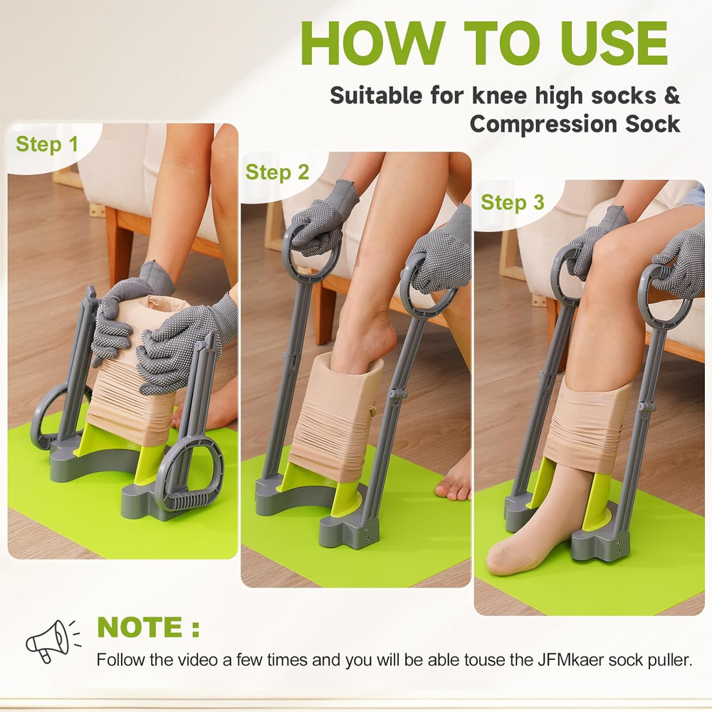 Compression Sock Aid Device with Silicone Anti Slip Mat, Sock Assistant Device