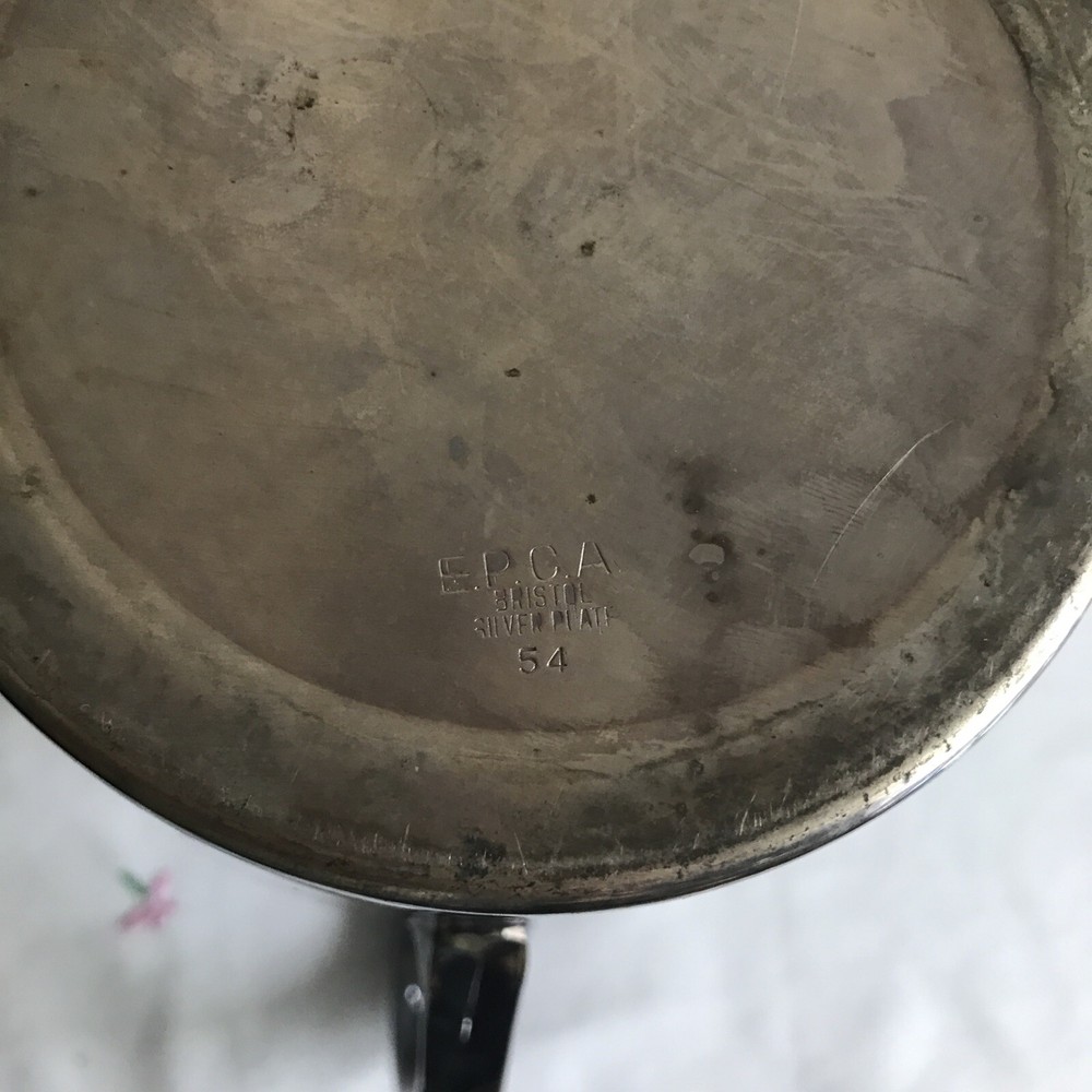 Bristol Silver Plate 54 Water Pitcher Ice Guard EPCA Vintage