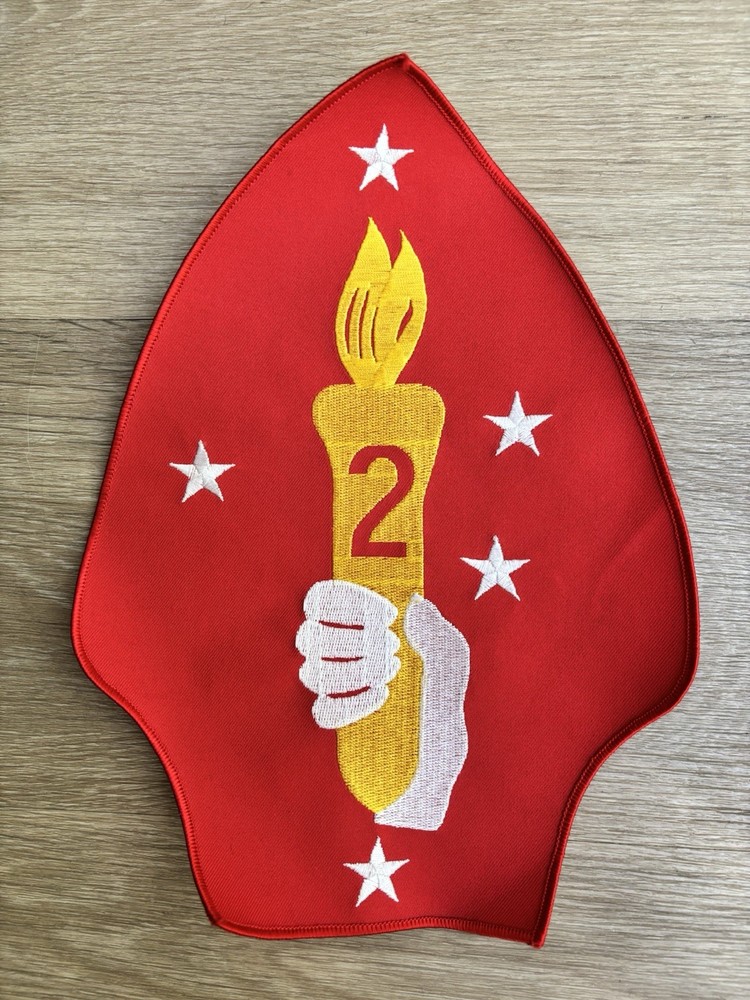 USMC 2nd Marine Division Torch Extra-Large Sew-on Patch 11-3/4”