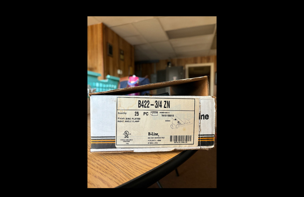 right angle clamp B422-3/4 ZN Boxes of 25