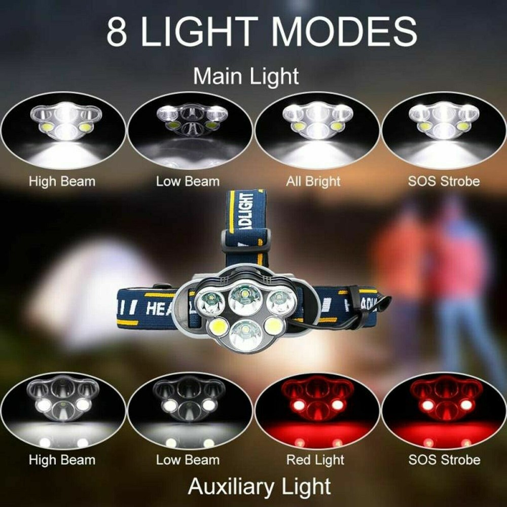 USB Rechargeable LED Headlamp Flashlight Headlight Head Torch Sensor Waterproof