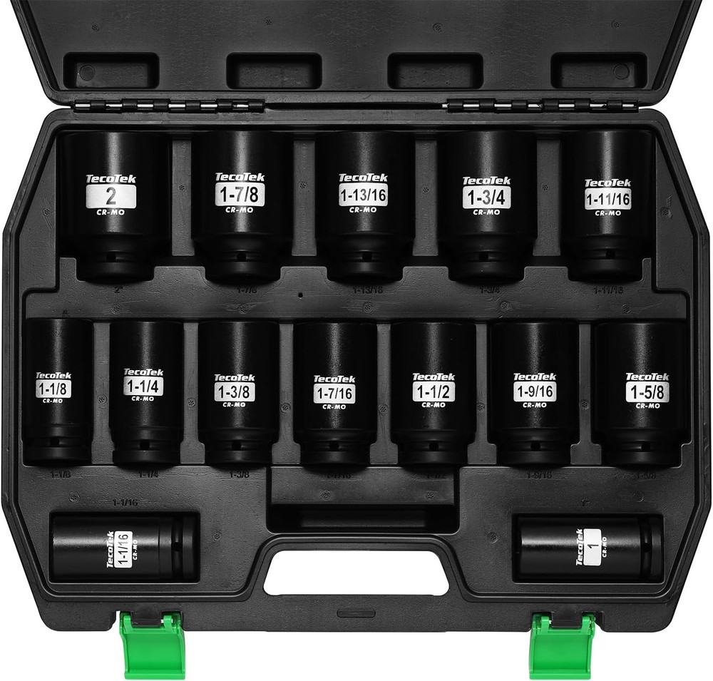 3/4" Drive Deep 6-Point Impact Socket Set, 14-Piece Heavy Duty Impact Socket