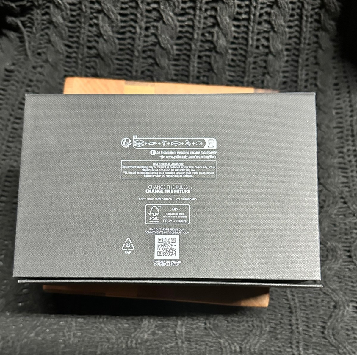 NEW - YSL Saint Laurent - Empty Gift Box - 7" x 4" x 4.5" - Black